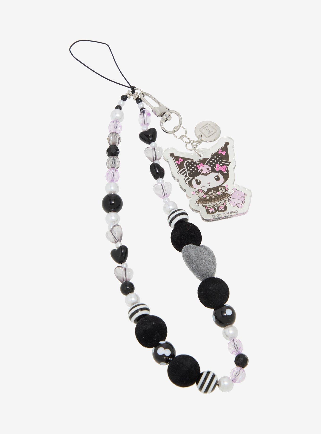 Kuromi 20th Anniversary Beaded Phone Charm, , hi-res