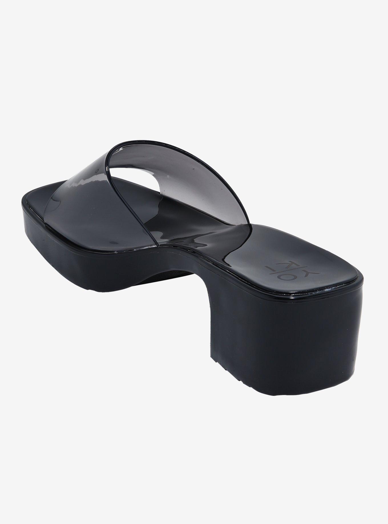 Yoki Black Rubi Jelly Open-Toed Heels, , hi-res