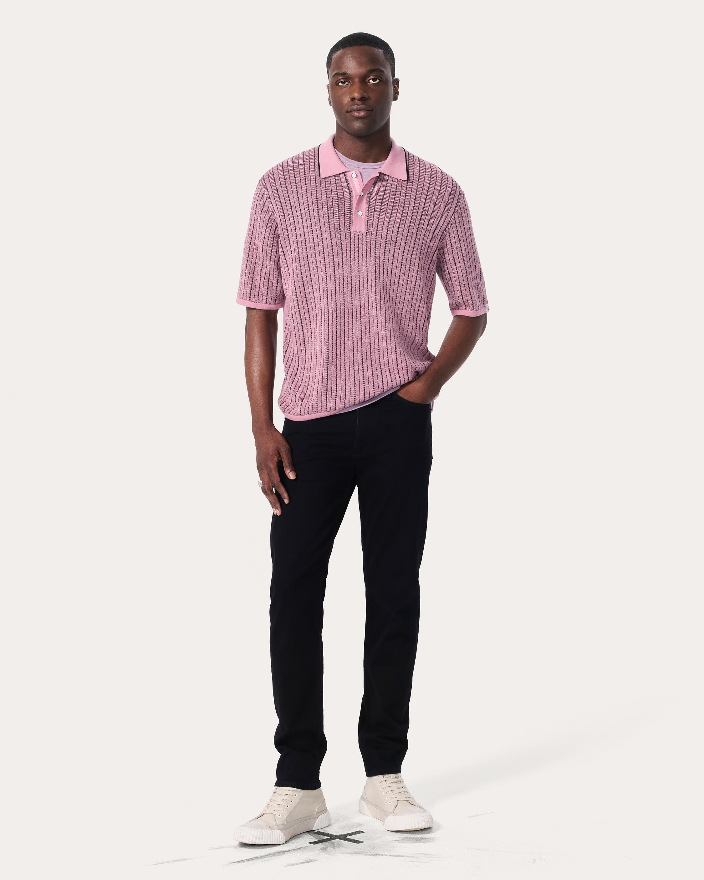 Harvey Striped Knit Polo Shirt image number 3