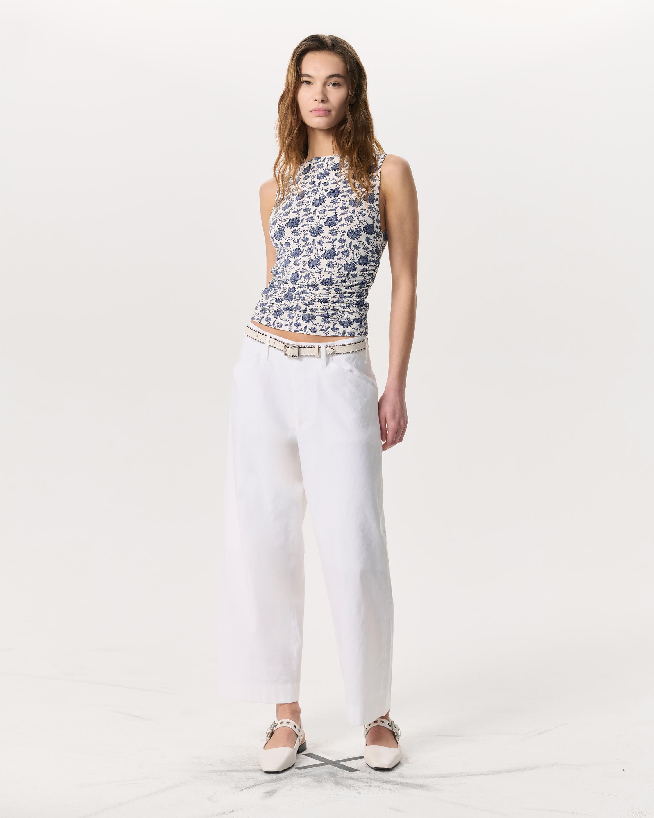 Luca Floral Shirred Tank Top image number 4