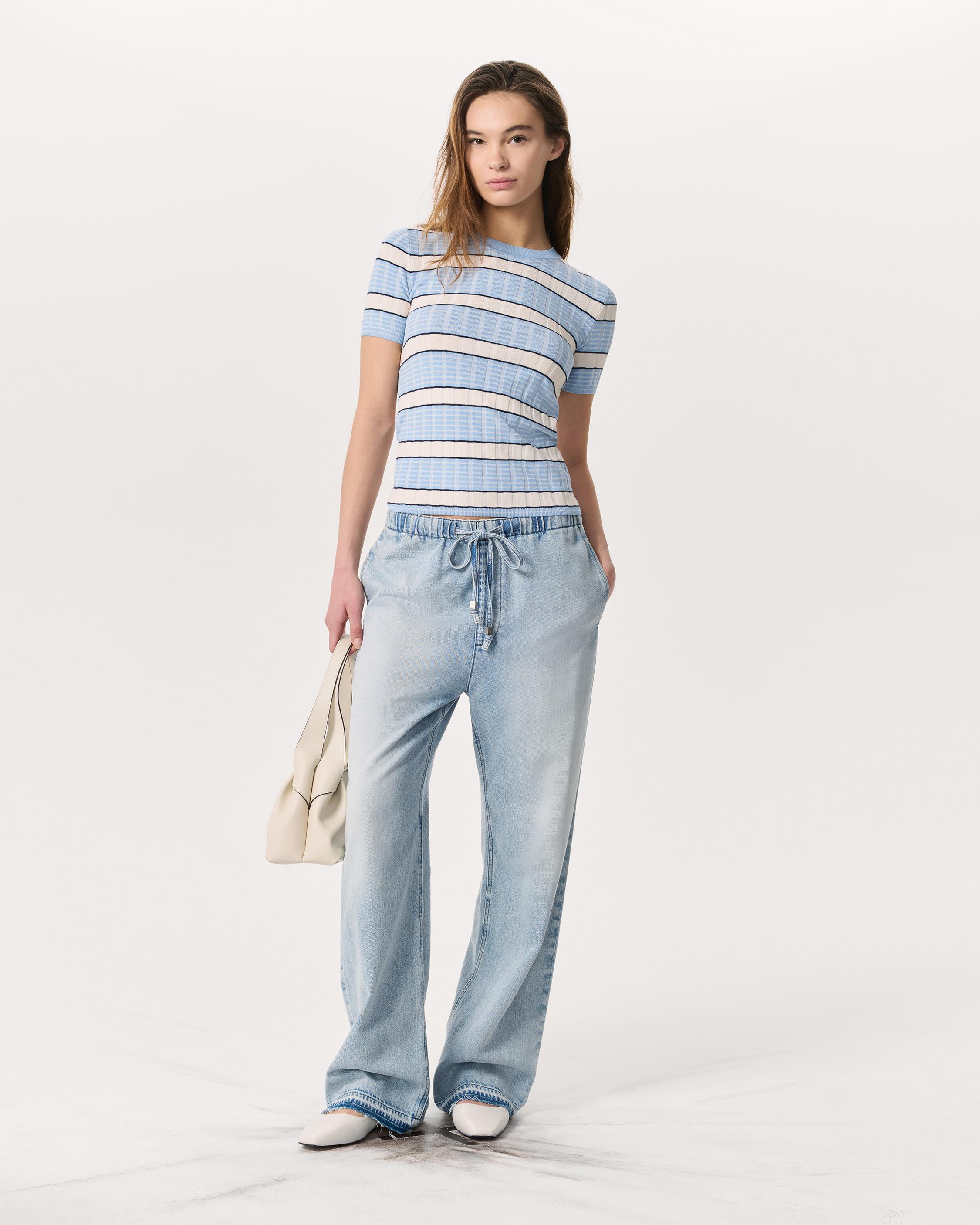 Eloise Striped Short-Sleeve Sweater image number 4