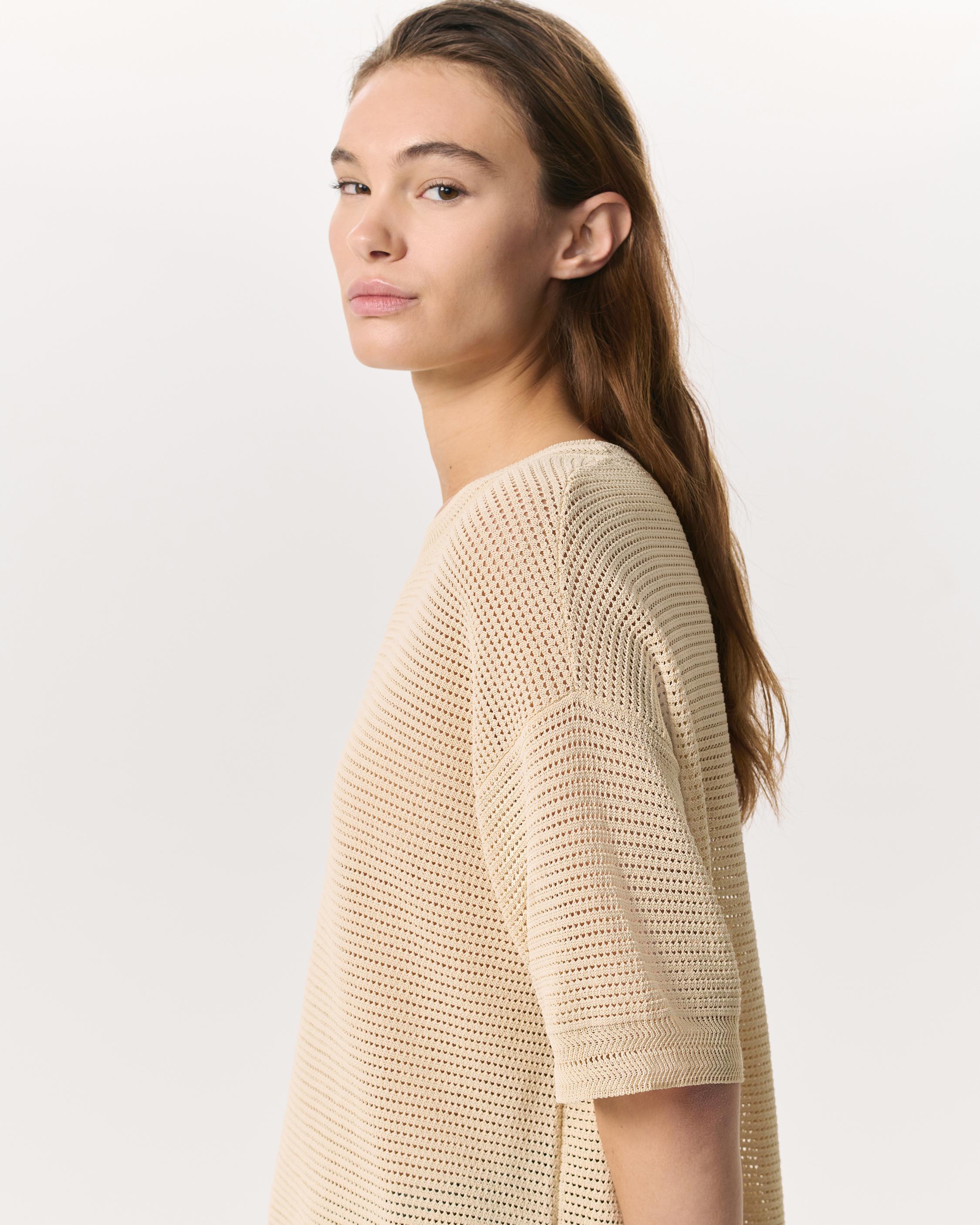 Zoey Oversized Open-Knit Tee image number 6