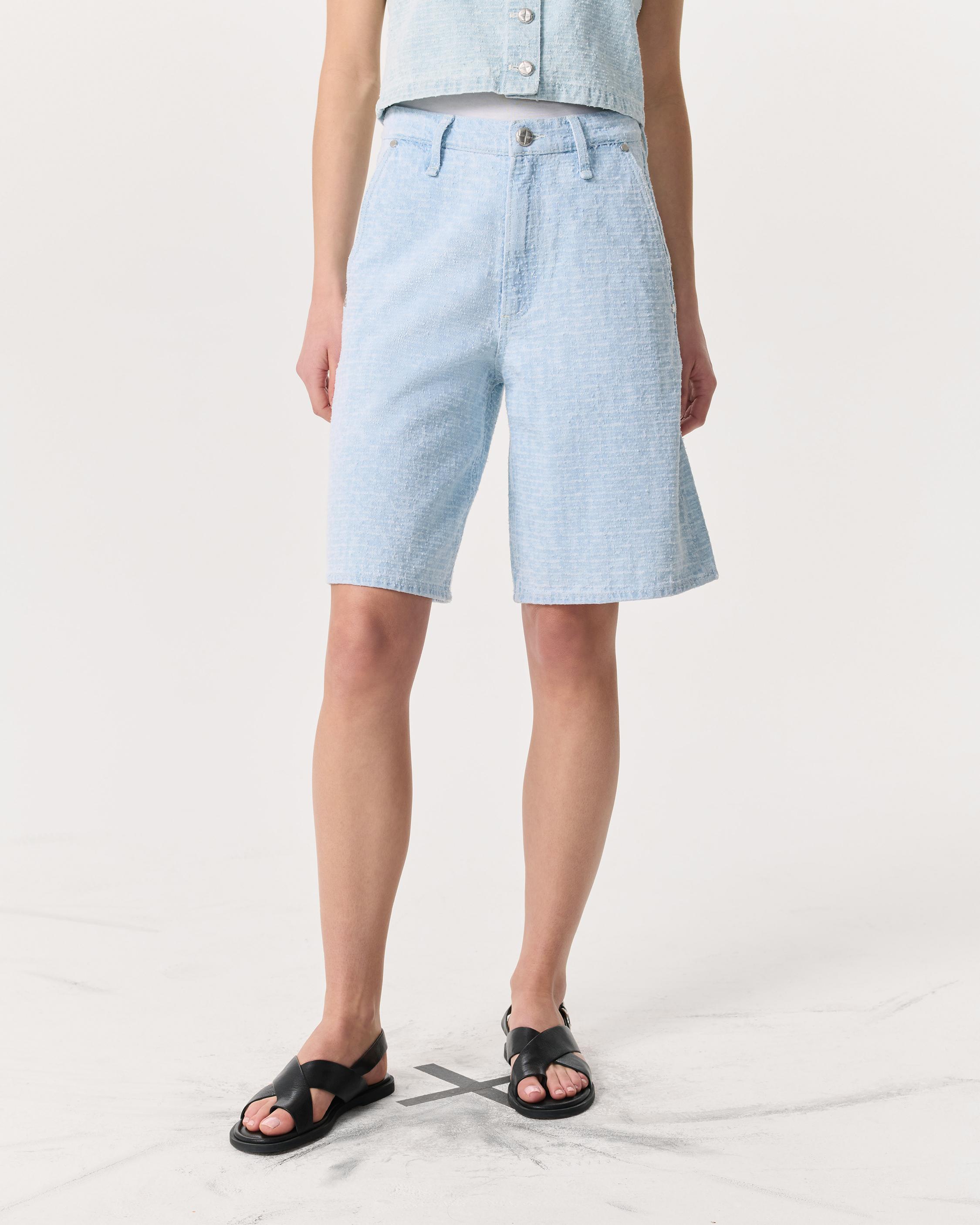 Tailored McKenna Textured Denim Shorts image number 3