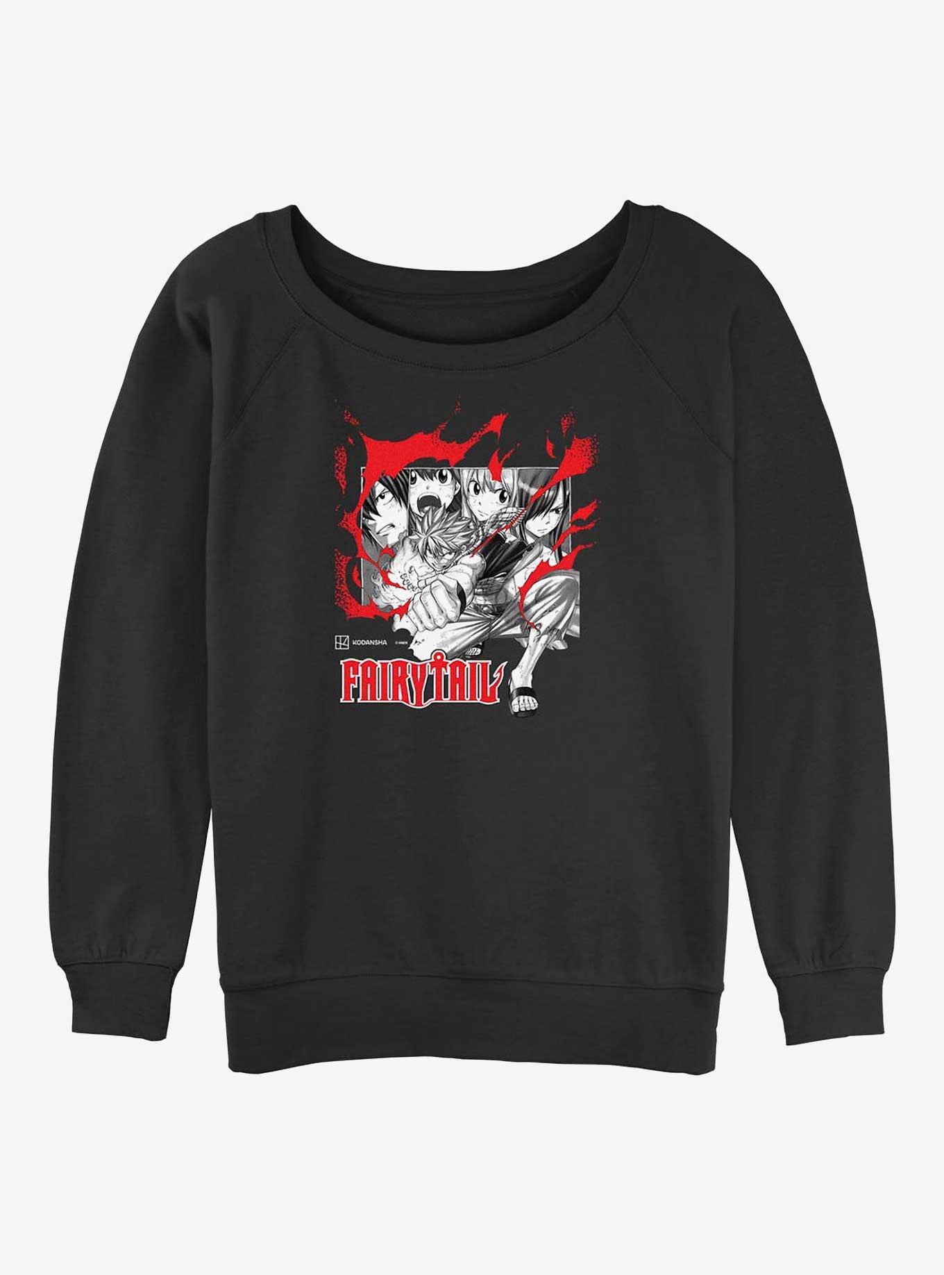 Fairy Tail Blaze Group Girls Slouchy Sweatshirt, , hi-res